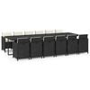 vidaXL Garden Dining Set | Black and Cream White | PE Rattan | Large | Stackable