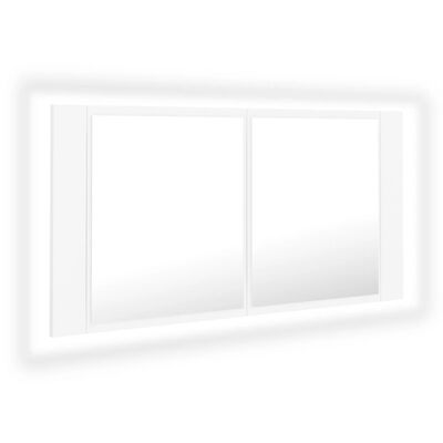 vidaXL LED Bathroom Mirror Cabinet White 90x12x45 cm Acrylic