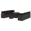 vidaXL Garden Sofa Set 11 pcs Black Poly Rattan