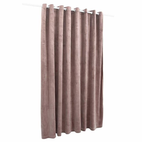 vidaXL Blackout Curtain with Metal Rings Velvet Antique Pink 290x245 cm