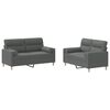 vidaXL 2 Piece Sofa Set with Pillows Dark Grey Fabric