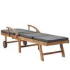 vidaXL Sun Loungers with Cushions 2 pcs Solid Teak Wood Dark Grey