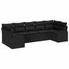 vidaXL Garden Sofa Set 7 pcs 7-Seaters Black Poly Rattan