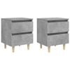 vidaXL Bed Cabinet | Set of 2 | Concrete Grey