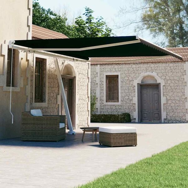 vidaXL Freestanding Manual Retractable Awning 450x300 cm Anthracite