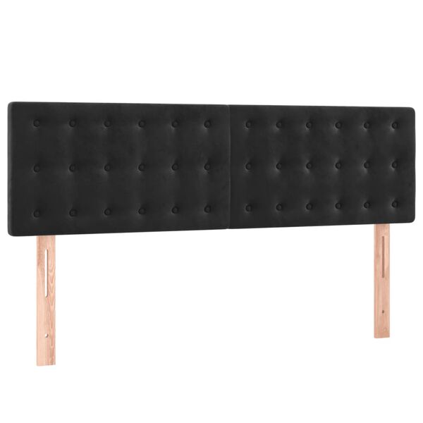 vidaXL Headboards Black 144x5x78/88 cm Velvet