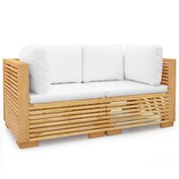 vidaXL Garden Corner Sofas with Cushions 2 pcs Solid Wood Teak