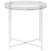 vidaXL Side Table Silver 40x40x41 cm Glass