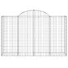 vidaXL Arched Gabion Baskets 4 pcs 200x50x120/140 cm Galvanised Iron