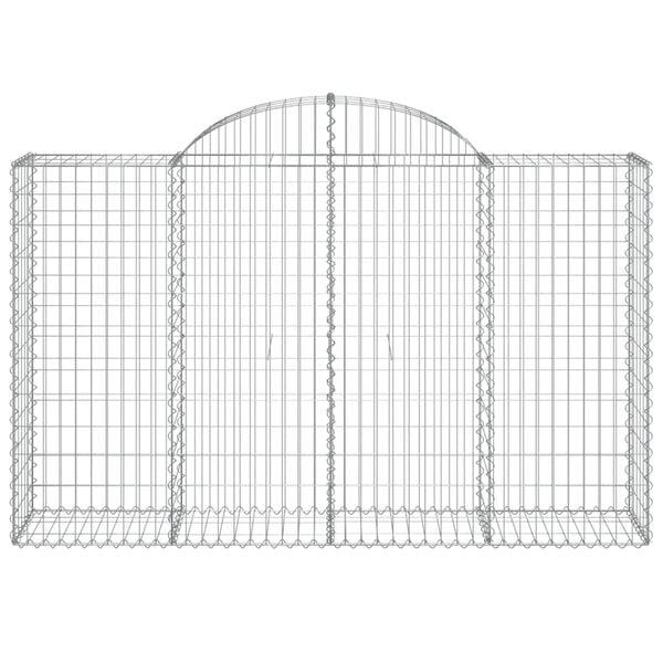 vidaXL Arched Gabion Baskets 4 pcs 200x50x120/140 cm Galvanised Iron