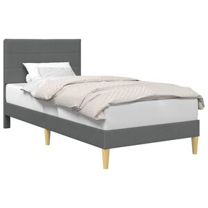 vidaXL Bed Frame with Headboard Dark Grey 90 x 190 cm Fabric