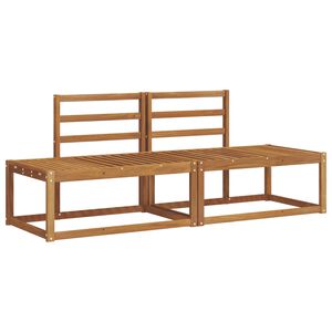 vidaXL Outdoor Sofa Set 2 pcs Natural Solid Acacia Wood and Polyester