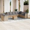 vidaXL 11 Piece Garden Sofa Set with Cushions Mix Beige Poly Rattan