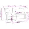 vidaXL 2-Seater Sofa with Pillows&Cushions Dark Grey 120 cm Fabric