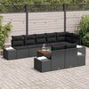 vidaXL Garden Sofa Set with Cushion 9 pcs Black Poly Rattan
