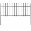 vidaXL Garden Fence Woerden with Spear Top Steel 181x80 cm Black