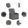 vidaXL Electric Stand up Massage Recliner Chair Dark Grey Fabric