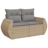 vidaXL 4 Piece Garden Sofa Set with Cushions Beige Poly Rattan
