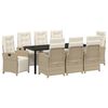vidaXL Garden Dining Set 9 pcs Beige Poly Rattan