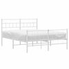 vidaXL Metal Bed Frame without Mattress with Footboard White 150x200cm