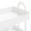 vidaXL 3-Tier Trolley White 43x34x79 cm Steel