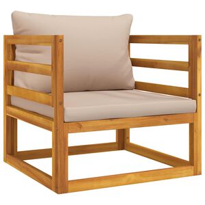 vidaXL Garden Chair with Taupe Cushions Solid Wood Acacia
