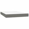 vidaXL Box Spring Bed with Mattress Dark Grey 137x187 cm Double Size Fabric