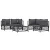 vidaXL 5 Piece Garden Lounge Set with Cushions Anthracite Steel