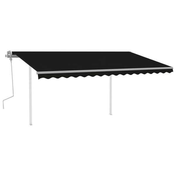 vidaXL Manual Retractable Awning with Posts 4x3.5 m Anthracite