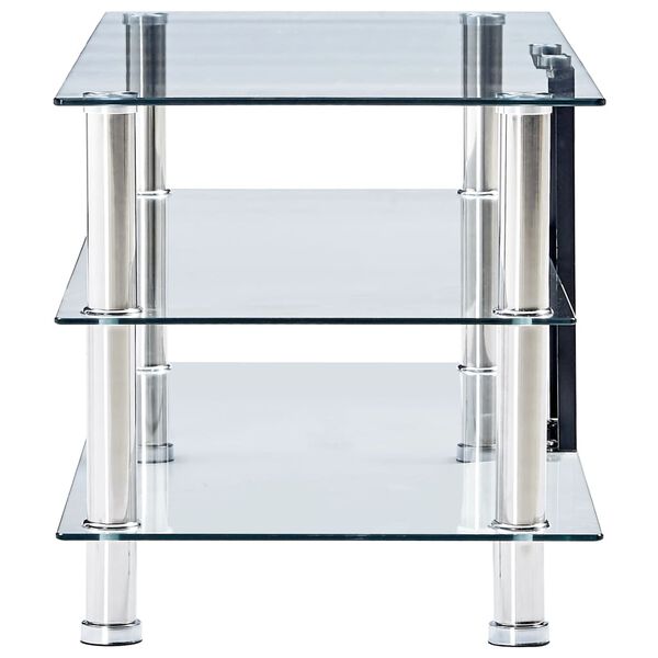 vidaXL TV Stand Transparent 90x40x40 cm Tempered Glass