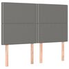 vidaXL LED Headboard Dark Grey 144 cm Fabric