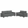 vidaXL 2 Piece Sofa Set with Cushions Dark Grey Fabric