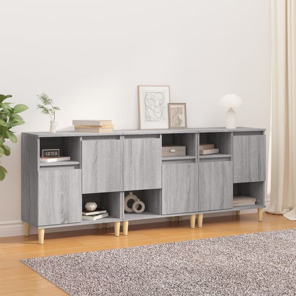 vidaXL Sideboards 3 pcs Grey Sonoma 60x35x70 cm Engineered Wood