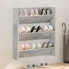 vidaXL Wall Shoe Cabinet Concrete Grey 80x18x90 cm Engineered Wood