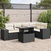 vidaXL 6 Piece Garden Sofa Set with Cushions Black Poly Rattan