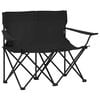 vidaXL 2-Seater Foldable Camping Chair Steel and Fabric Black