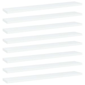 vidaXL Bookshelf Boards 8 pcs White 60x10x1.5 cm Engineered Wood