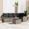 vidaXL Garden Sofa Set with Cushion 6 pcs Grey Poly Rattan