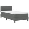 vidaXL Box Spring Bed Dark Grey and White 107 x 203 cm Fabric