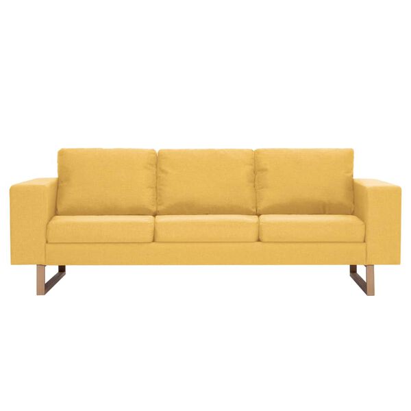 vidaXL 3-Seater Sofa Fabric Yellow