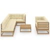 vidaXL 8 Piece Garden Lounge Set with Cushions Solid Pinewood