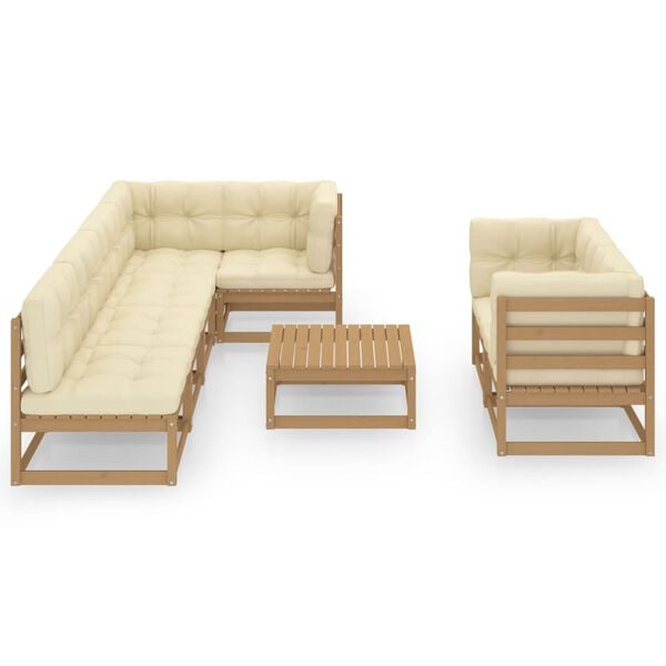 vidaXL 8 Piece Garden Lounge Set with Cushions Solid Pinewood