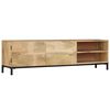 vidaXL TV Stand | Natural Mango Wood | Solid Mango Wood and Iron | Standard