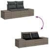 vidaXL Garden Sofa Set with Storage 9 pcs Grey Poly rattan