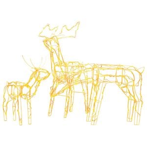 vidaXL 3 Piece Christmas Light Display Reindeers 229 LEDs