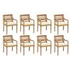 vidaXL Batavia Chairs with Cushions 8 pcs Solid Teak Wood