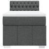vidaXL Box Spring Bed with Mattress Dark Grey King Single Fabric
