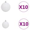 vidaXL Artificial Pre-lit Christmas Tree with Ball Set White 240 cm