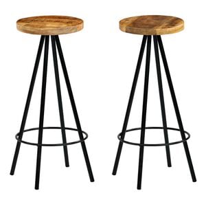 vidaXL Bar Stools 2 pcs Solid Mango Wood