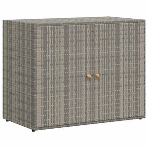 vidaXL Garden Storage Cabinet Grey 100x55.5x80 cm Poly Rattan